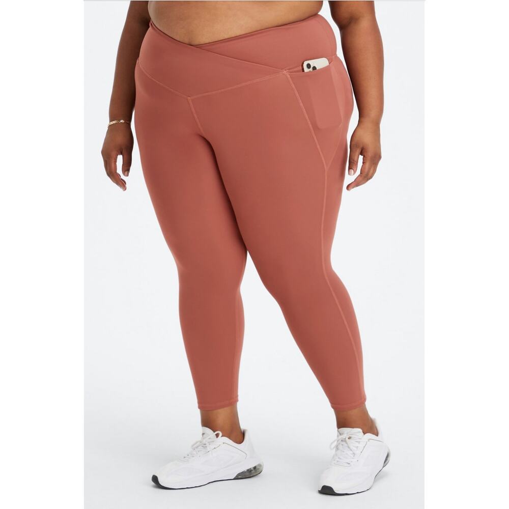 Fabletics Oasis PureLuxe HW Crossover 7/8 Legging Mahogany Plus Size 3X